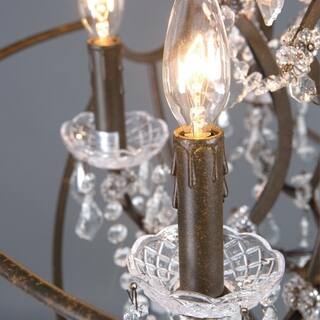 AA Decor 6 Light Chandelier in Rustic Black - Chandeliers For Bedrooms by Overstock.com