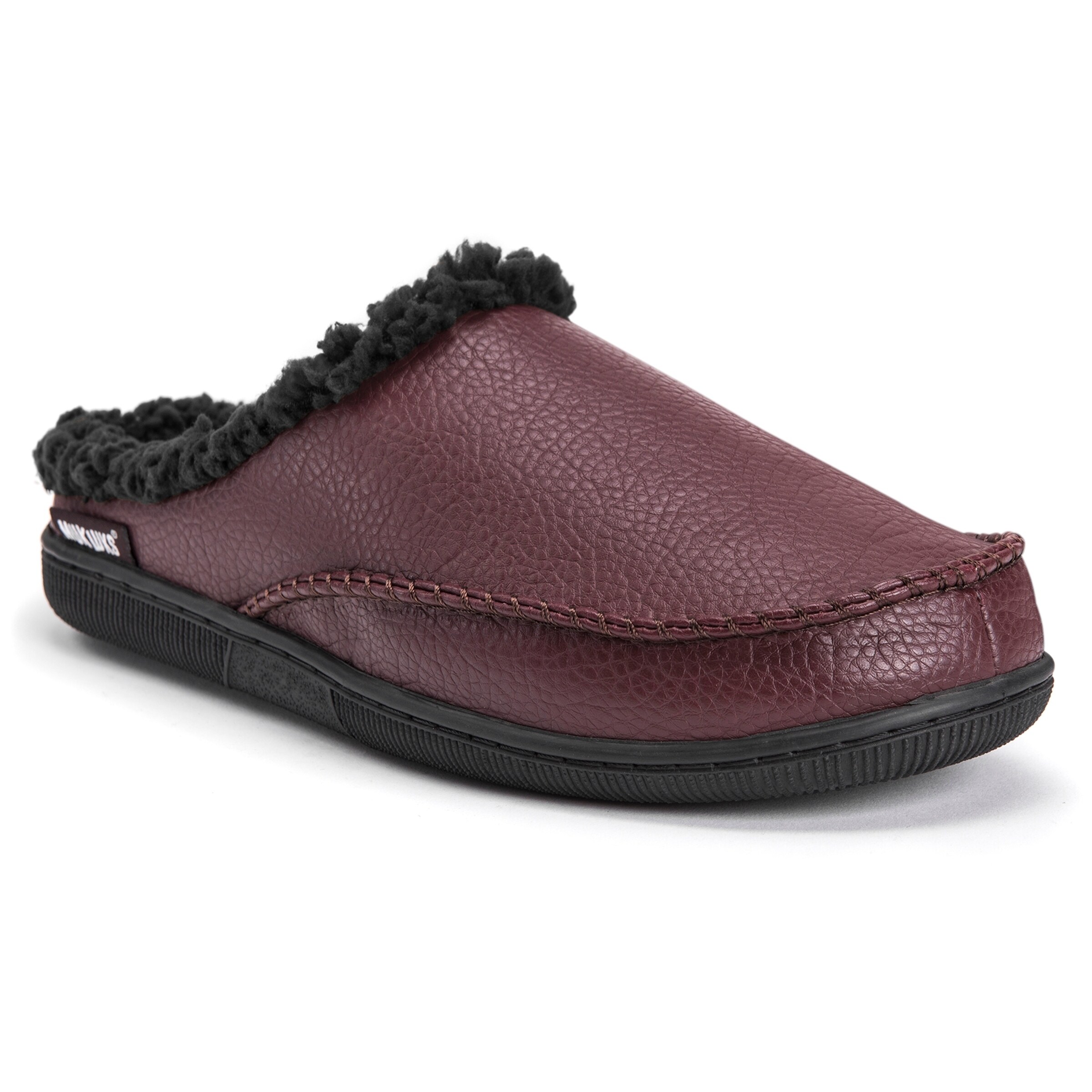 mens leather clog slippers
