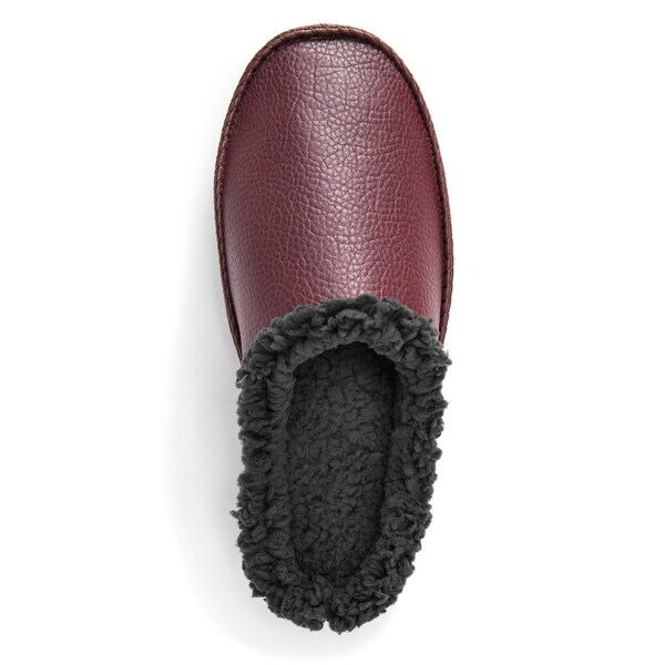 mens faux leather slippers