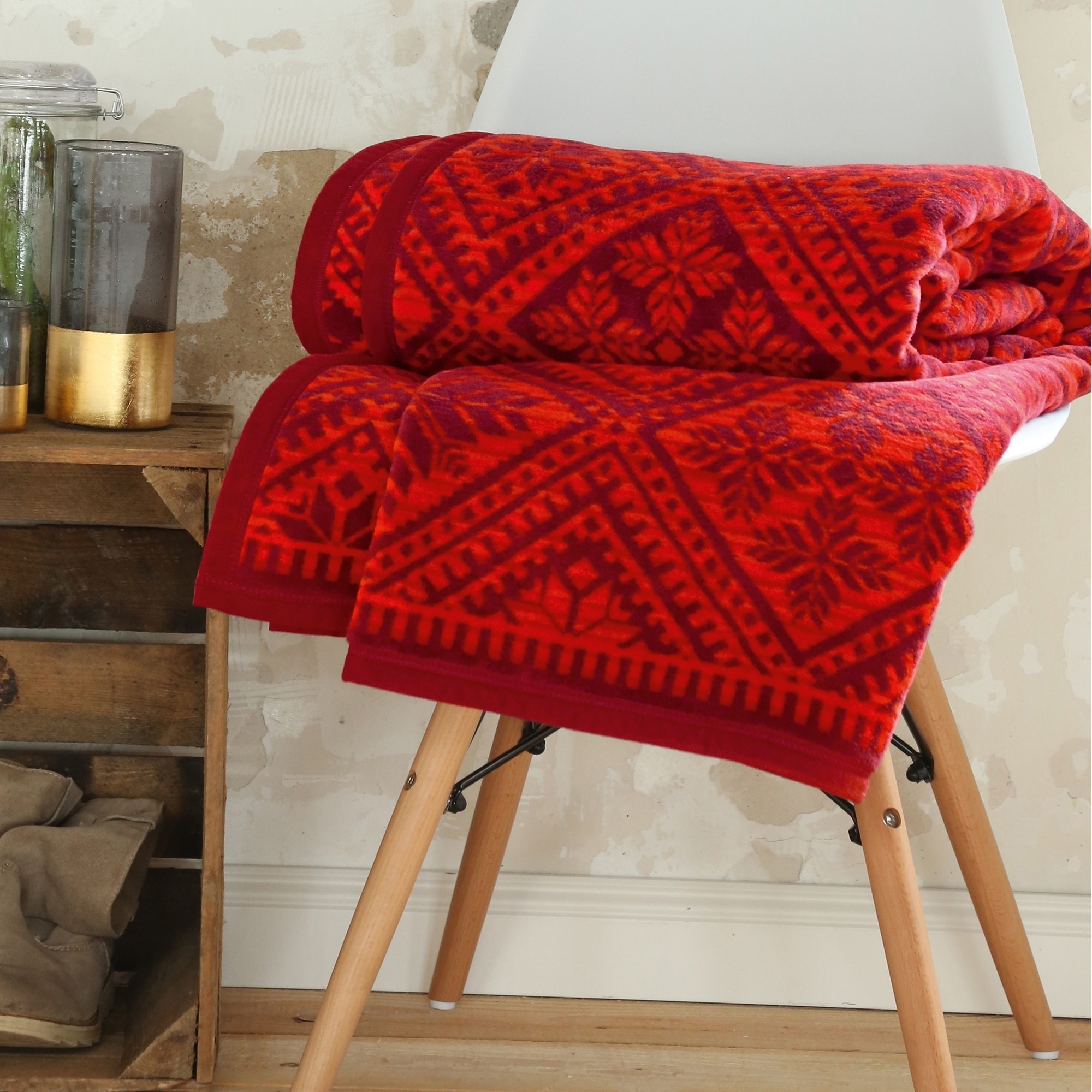 Ibena Scandinavian Style Throw Blanket Marcala Red Throw Ebay