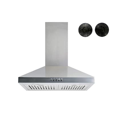 Winflo 30-in Convertible Stainless Steel Wall-Mounted Range Hood with Charcoal Filters