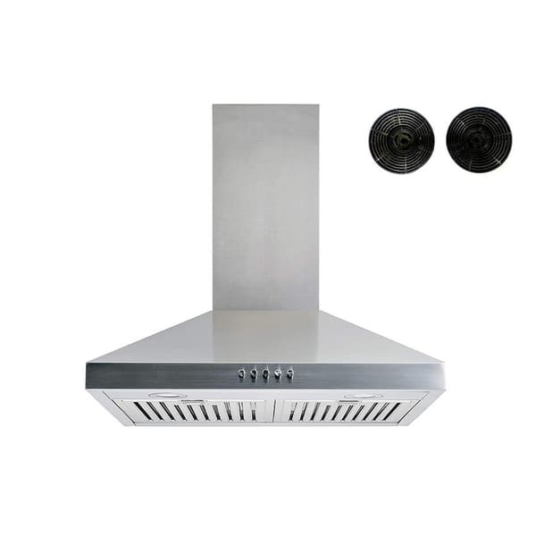 ZLINE KITCHEN & BATH Wall Mount Range Hood 30-in Convertible Stainless  Steel Wall-Mounted Range Hood with Charcoal Filter at