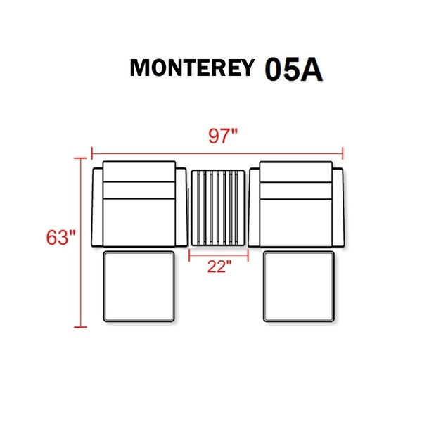 Monterey 5 Piece Outdoor Wicker Patio Furniture Set 05a Overstock