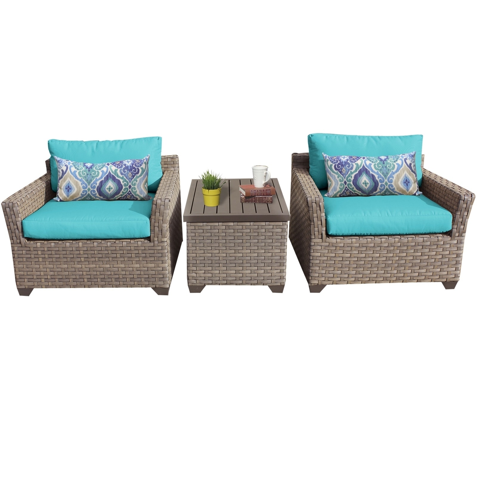 Monterey 3 Piece Outdoor Wicker Patio Furniture Set 03a For Sale