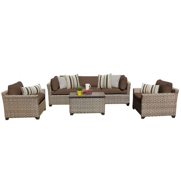 Shop Monterey 6 Piece Outdoor Wicker Patio Furniture Set 06b Overstock 22908438