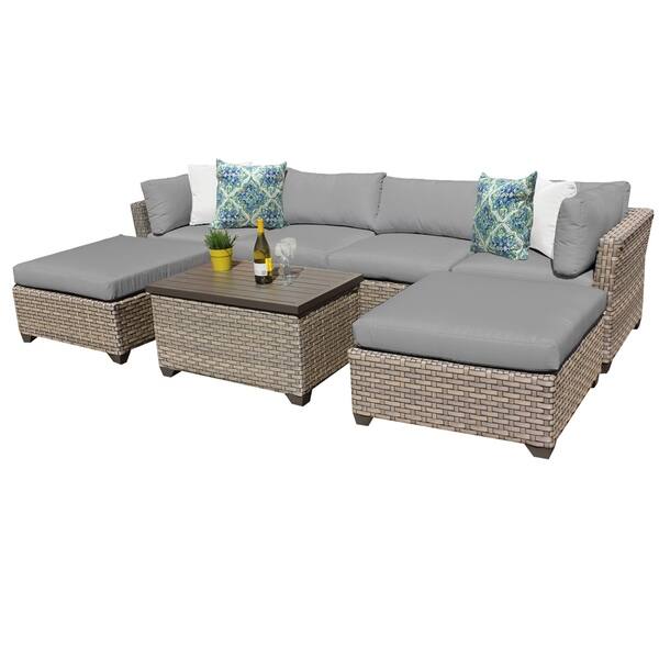 Shop Monterey 7 Piece Outdoor Wicker Patio Furniture Set 07b Overstock 22908447