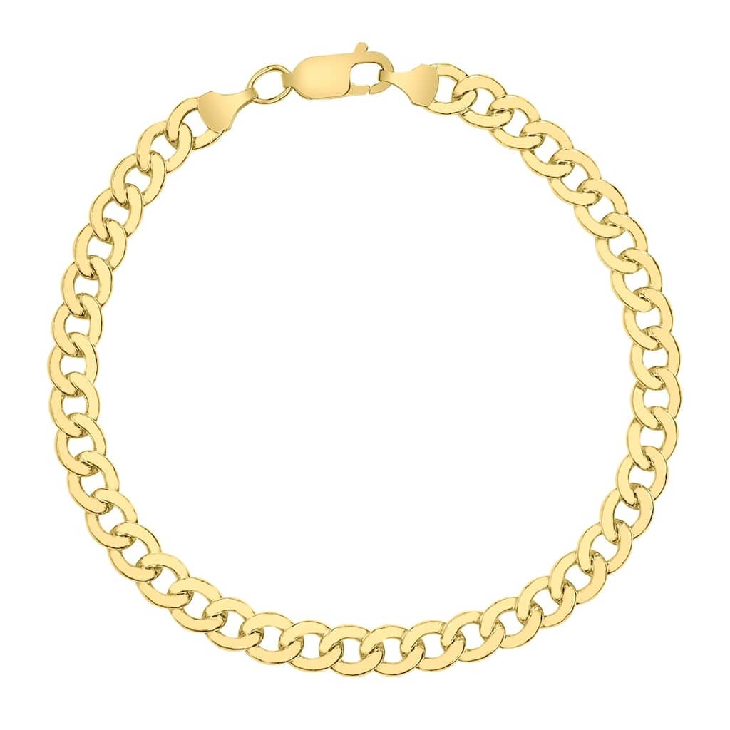 14K Yellow Gold Filled 5.8MM Curb Link Bracelet with Lobster Clasp
