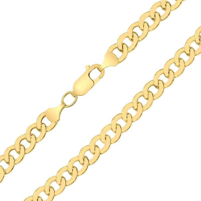 14K Yellow Gold Filled 5.8MM Curb Link Bracelet with Lobster Clasp