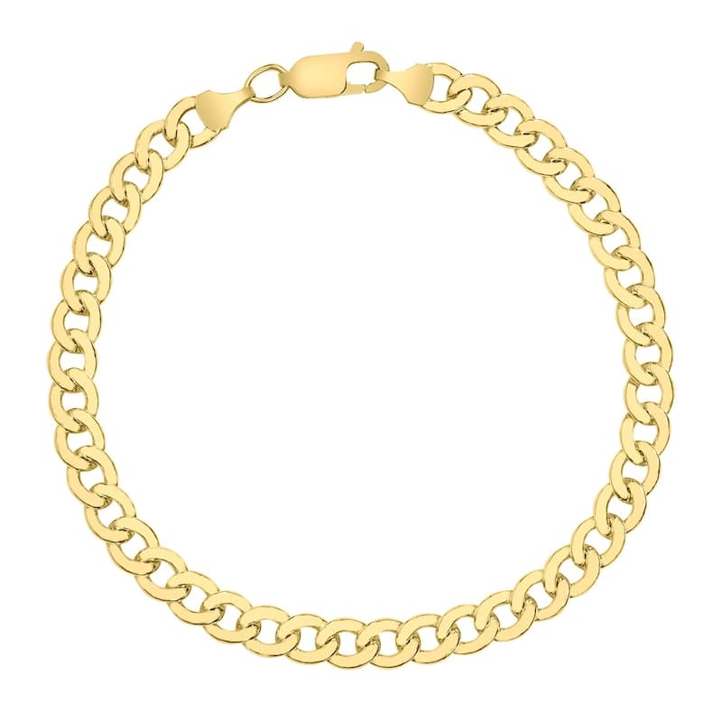 14K Yellow Gold Filled 5.8MM Curb Link Bracelet with Lobster Clasp