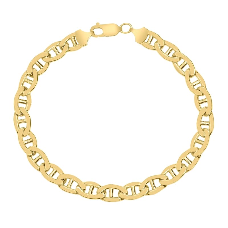 14K Yellow Gold Filled 4.9MM Curb Link Bracelet with Lobster Clasp