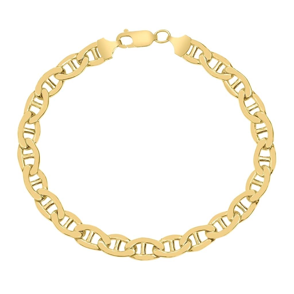 14K Yellow Gold Filled 4.9MM Curb Link Bracelet with Lobster Clasp