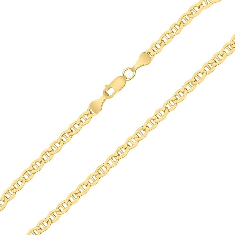 14K Yellow Gold Filled 3.2MM Mariner Link Chain Bracelet with Lobster Clasp