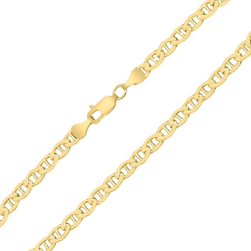 14K Yellow Gold Filled 4.2MM Mariner Link Chain Bracelet with Lobster Clasp