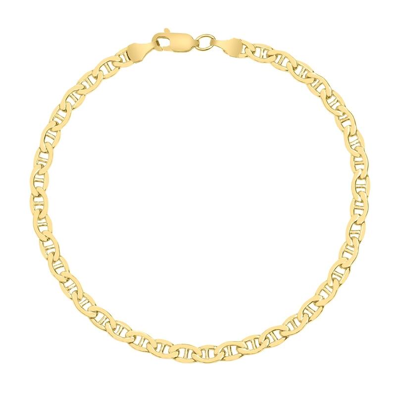 14K Yellow Gold Filled 4.2MM Mariner Link Chain Bracelet with Lobster Clasp
