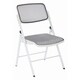 preview thumbnail 1 of 5, Deluxe Mesh Seat and Back Folding Chair with White Finish Frame (Set of 2)