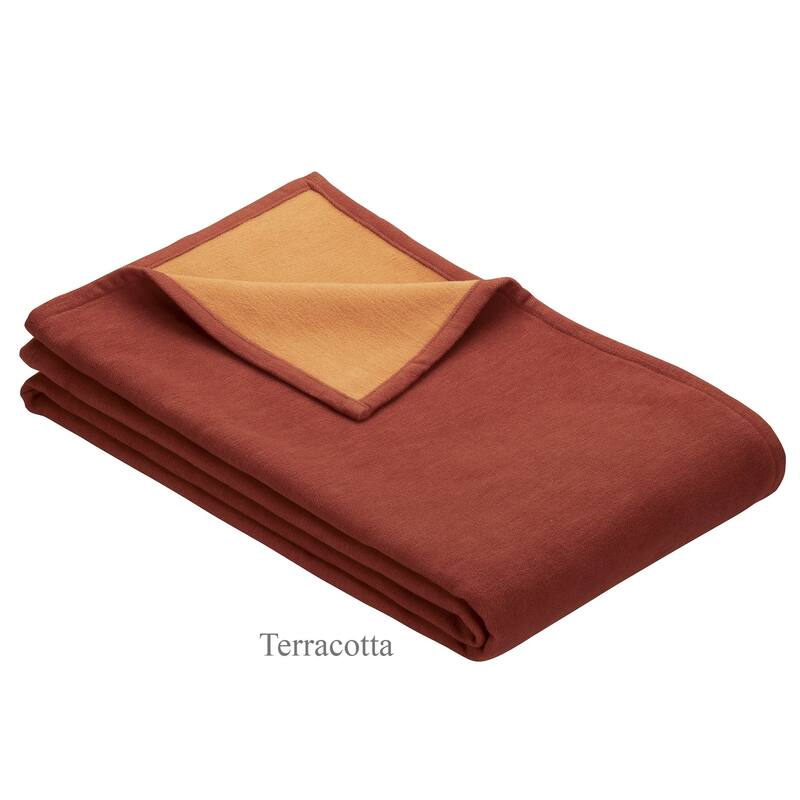 IBENA 100% Organic Cotton Throw Stockholm - Terracotta