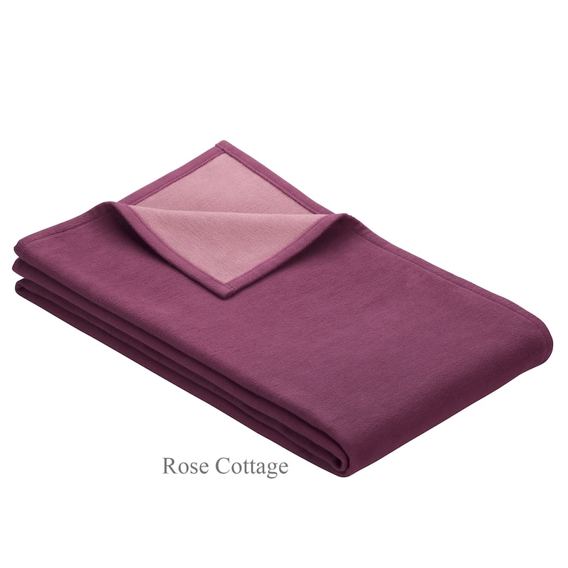 IBENA 100% Organic Cotton Throw Stockholm - rose cottage