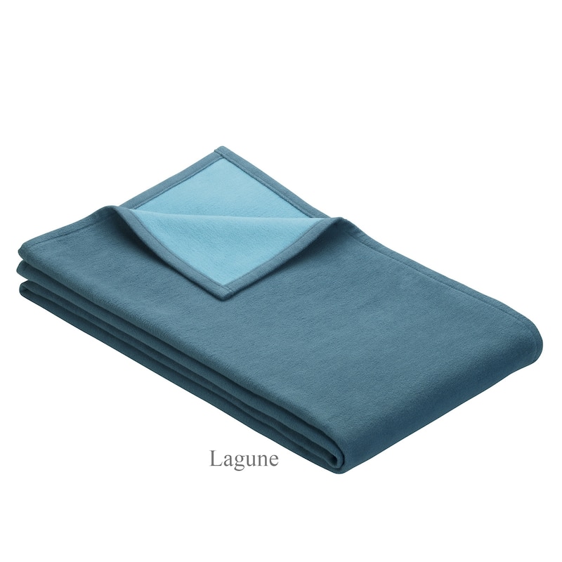 IBENA 100% Organic Cotton Throw Stockholm - lagune