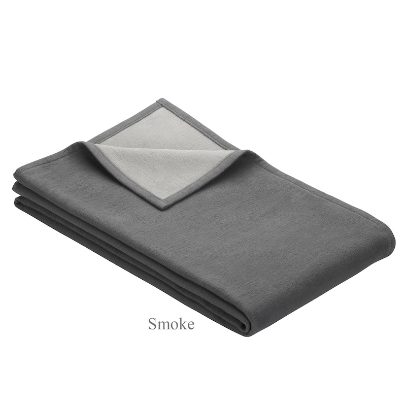 IBENA 100% Organic Cotton Throw Stockholm - Smoke