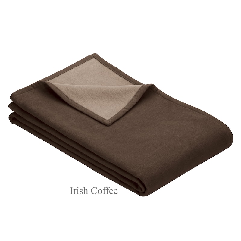 IBENA 100% Organic Cotton Throw Stockholm - irish coffee