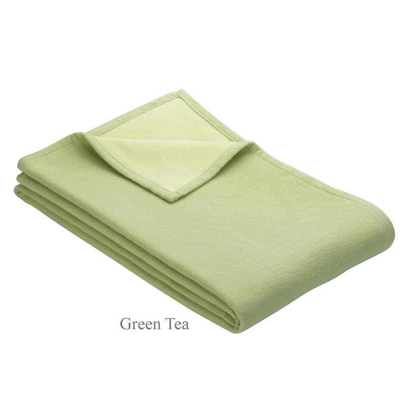 IBENA 100% Organic Cotton Throw Stockholm - Green Tea