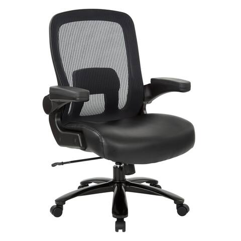 Big and Tall Deluxe Mesh Back Bonded Leather Executive Office Chair