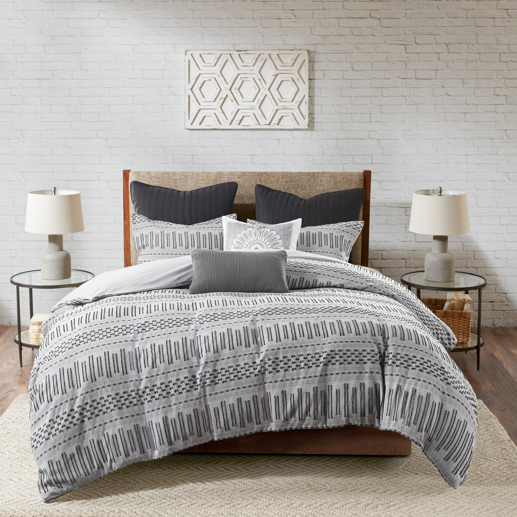 Shop The Curated Nomad Natoma Cotton Jacquard 3 Piece Duvet Cover