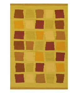 Handmade Green Blocks Wool Rug (5' x 8') - 5' x 8' - Bed Bath & Beyond ...