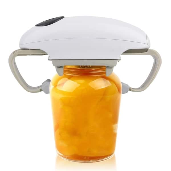 Electric Jar Opener - Hands-Free Automatic Opener for Sealed Jars (White)