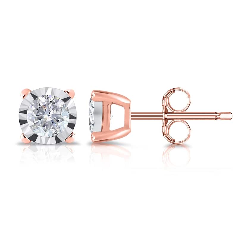Auriya 14k Gold 3/8ct TDW Round Diamond Stud Earrings