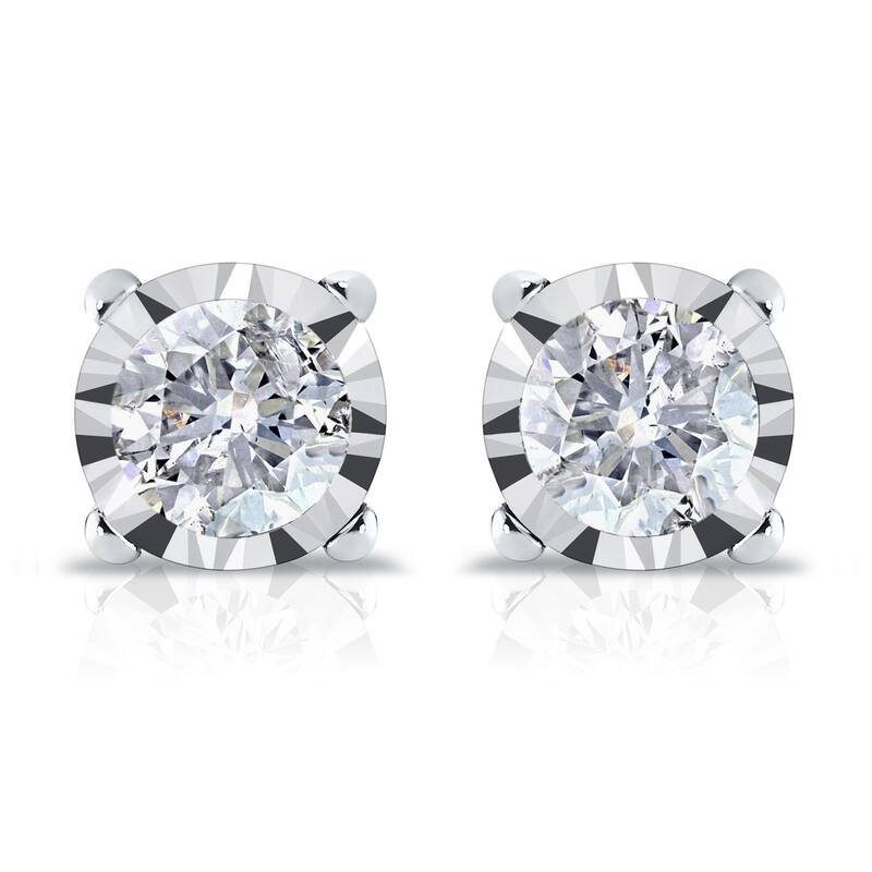 Auriya 14k Gold 1/5ct TDW Round Diamond Stud Earrings