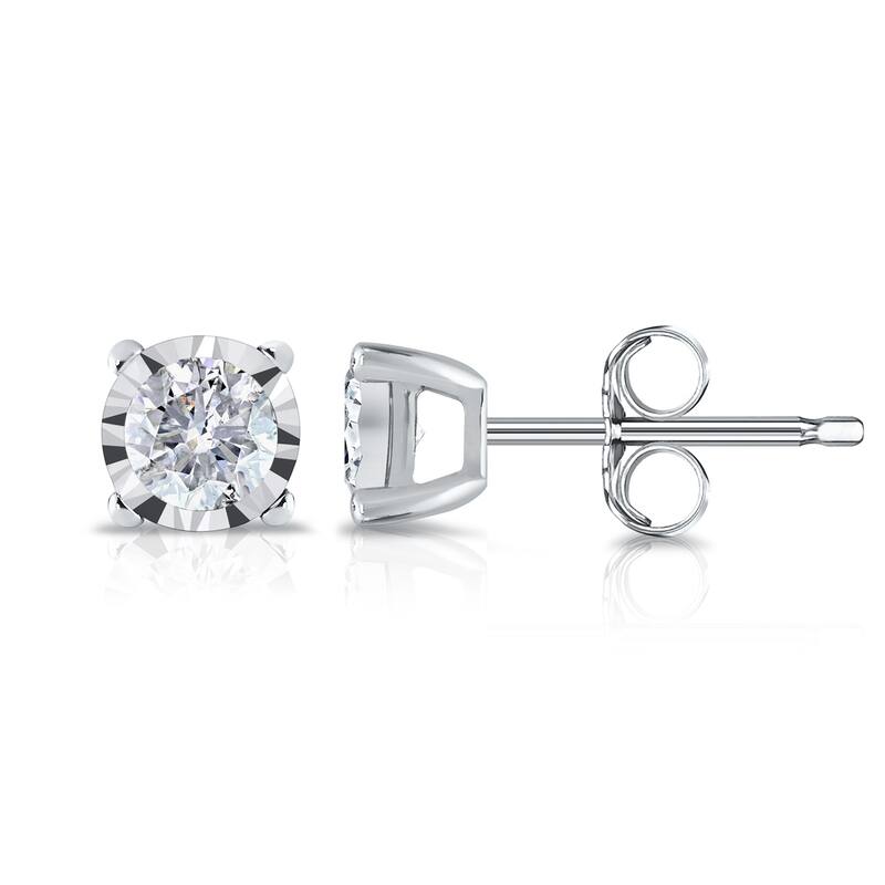Auriya 14k Gold 1/5ct TDW Round Diamond Stud Earrings