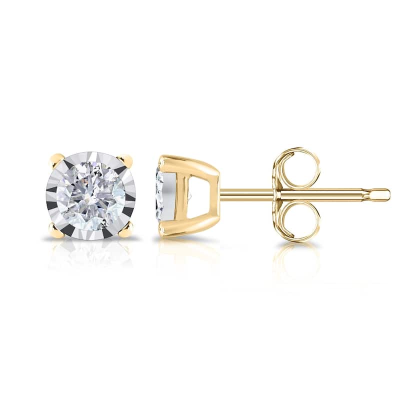 Auriya 14k Gold 1/5ct TDW Round Diamond Stud Earrings