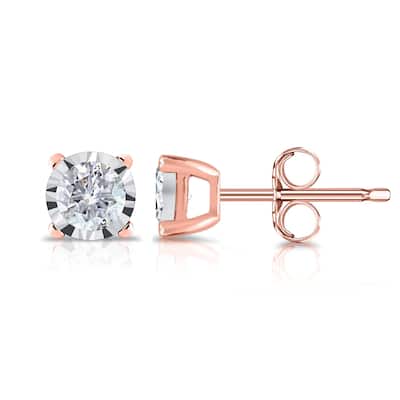 Auriya 14k Gold 1/6ct TDW Round Diamond Stud Earrings (G-H, I2-I3)