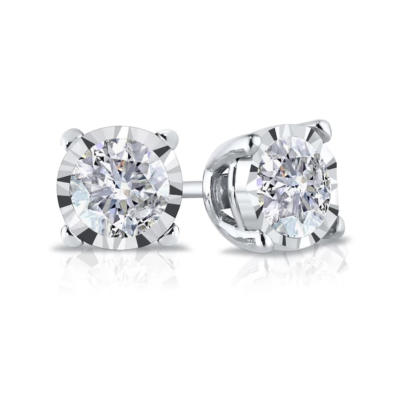 Auriya 14k Gold 1/6ct TDW Round Diamond Stud Earrings (G-H, I2-I3)