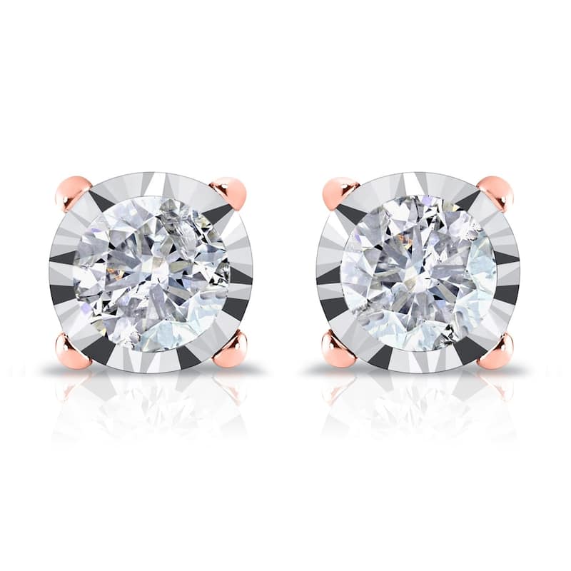 Auriya 14k Gold 1/6ct TDW Round Diamond Stud Earrings (G-H, I2-I3)