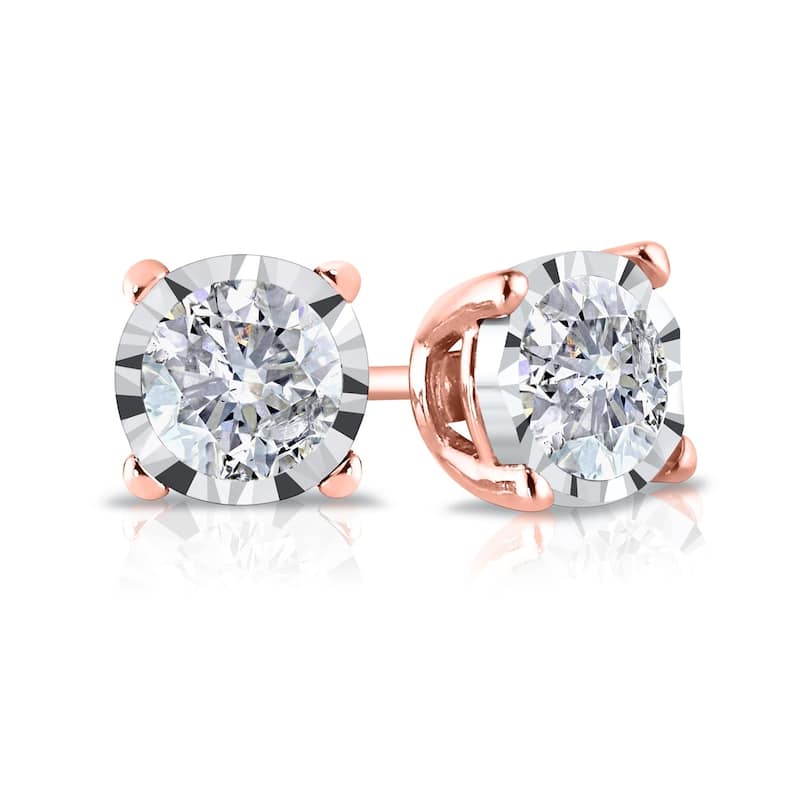 Auriya 14k Gold 1/6ct TDW Round Diamond Stud Earrings (G-H, I2-I3)