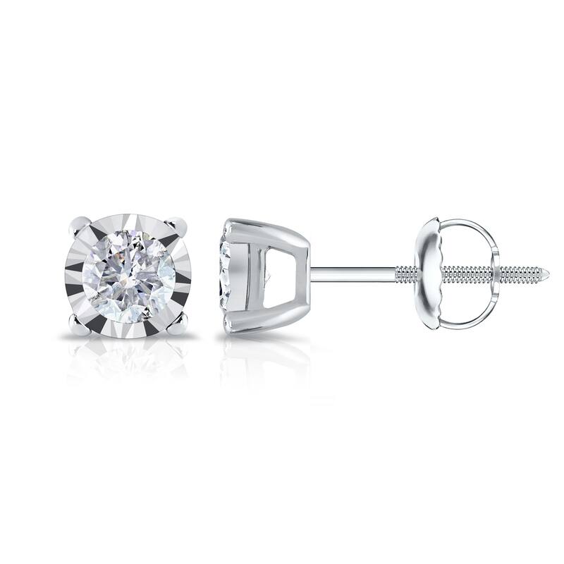 Auriya 14k Gold 1/6ct TDW Round Diamond Stud Earrings