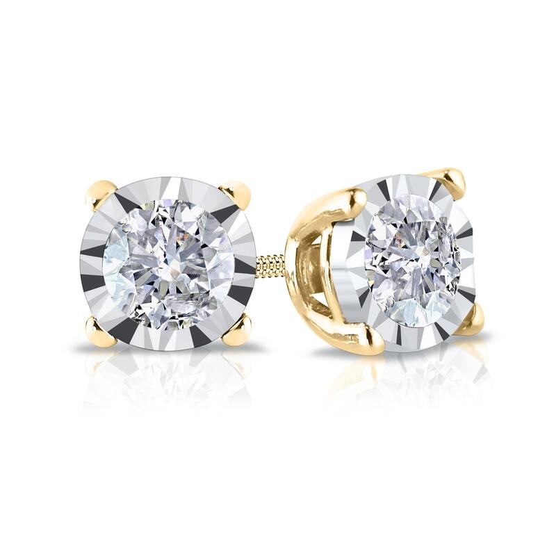 Auriya 14k Gold 1/6ct TDW Round Diamond Stud Earrings