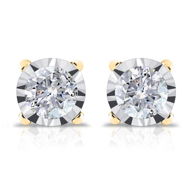Auriya 14k Gold 1/6ct TDW Round Diamond Stud Earrings