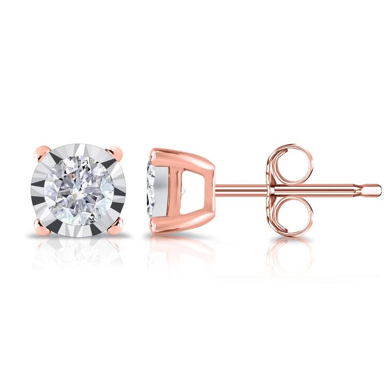 Auriya 14k Gold 1/2ct TDW Round Diamond Stud Earrings (G-H, I2-I3)