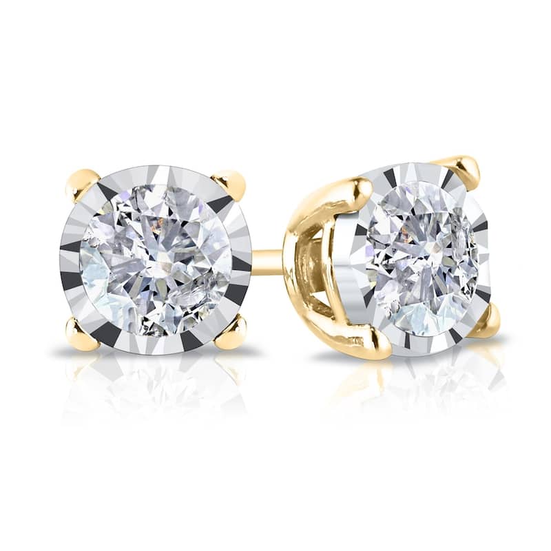 Auriya 14k Gold 1/2ct TDW Round Diamond Stud Earrings (G-H, I2-I3)