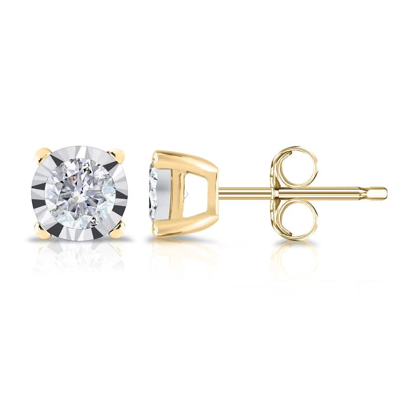 Auriya 14k Gold 1/2ct TDW Round Diamond Stud Earrings (G-H, I2-I3)