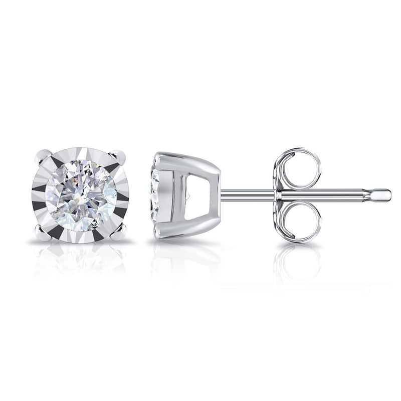 Auriya 14k Gold 1/2ct TDW Round Diamond Stud Earrings (G-H, I2-I3)