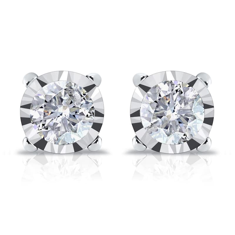 Auriya 14k Gold 1/2ct TDW Round Diamond Stud Earrings (G-H, I2-I3)