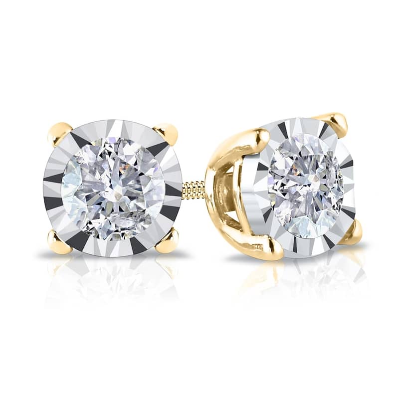 Auriya 14k Gold 1/2ct TDW Round Diamond Stud Earrings