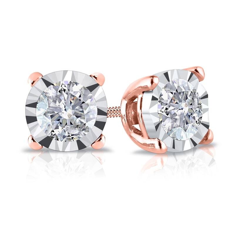 Auriya 14k Gold 1/2ct TDW Round Diamond Stud Earrings