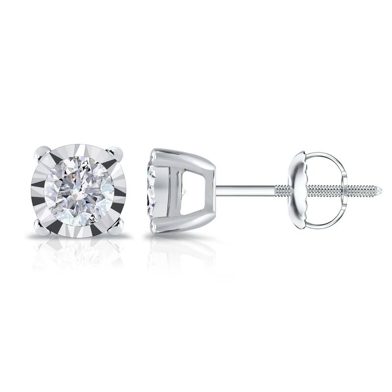 Auriya 14k Gold 1/2ct TDW Round Diamond Stud Earrings