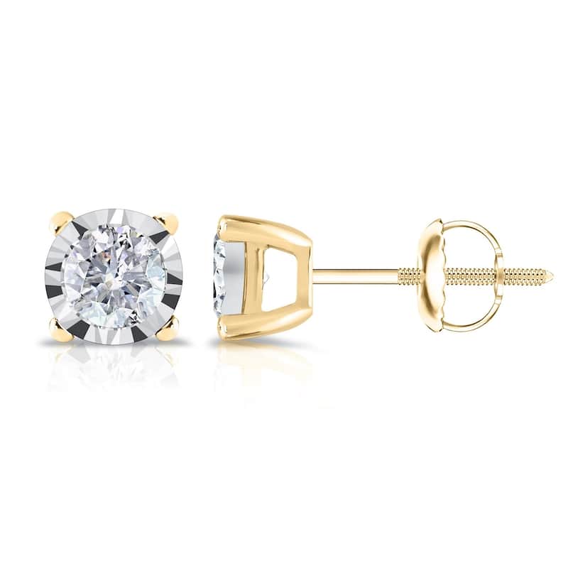 Auriya 14k Gold 1/2ct TDW Round Diamond Stud Earrings