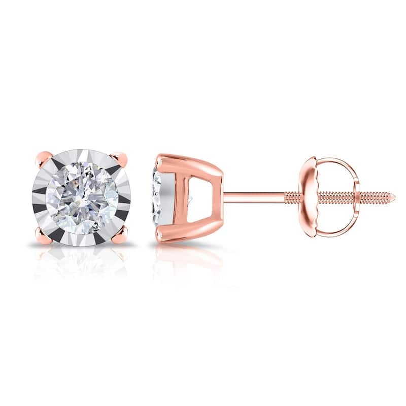 Auriya 14k Gold 1/2ct TDW Round Diamond Stud Earrings